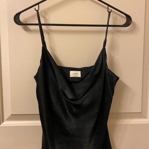 Aritzia Satin Cowlneck Camisole Black